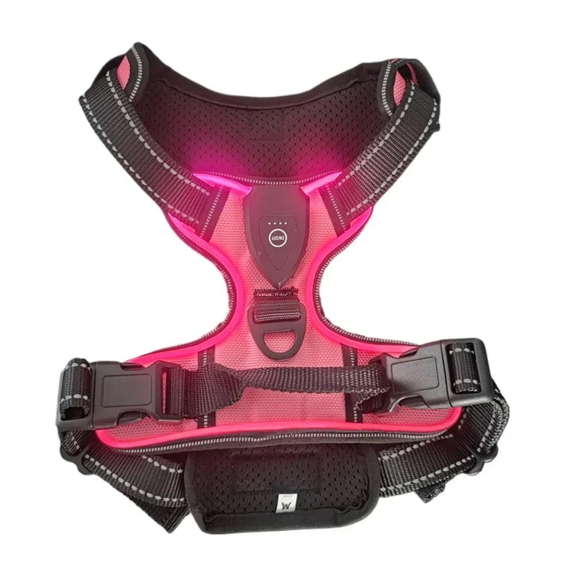 LED No-Pull Dog Harness – Rechargeable Safety Vest for Night Walks