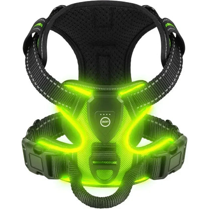 LED No-Pull Dog Harness – Rechargeable Safety Vest for Night Walks