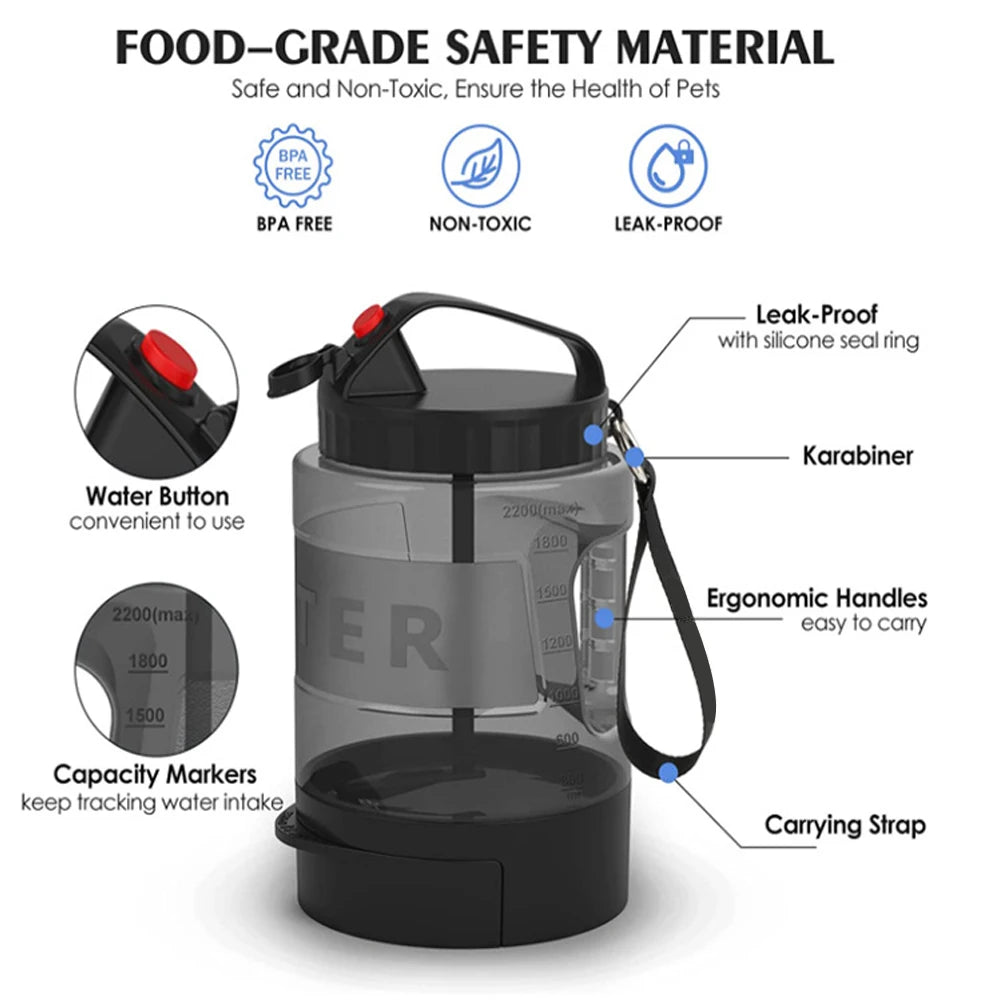 Portable Dog Water Bottle (2.2L)